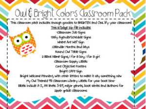 Owl Theme Classroom Pack and a Sneak Peek