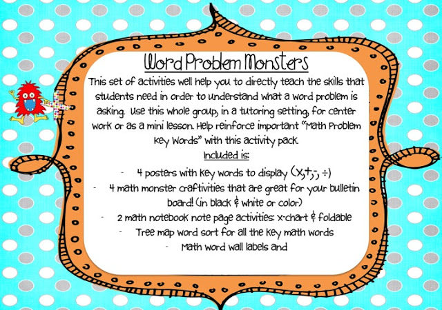 Math Word Problems can be a MONSTER!
