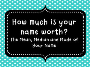 Find the Mean, Median and Mode of Your Name!