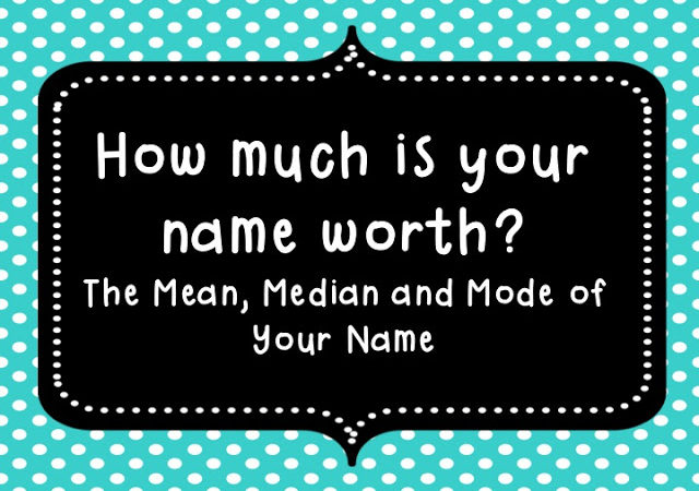 Find the Mean, Median and Mode of Your Name!
