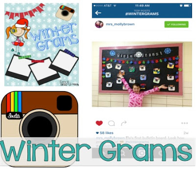 Winter Grams are a little Instagram like art project for your class where they get to share the fun activities they did over their Winter Break Writing and art make this an adorable Winter bulletin board. 