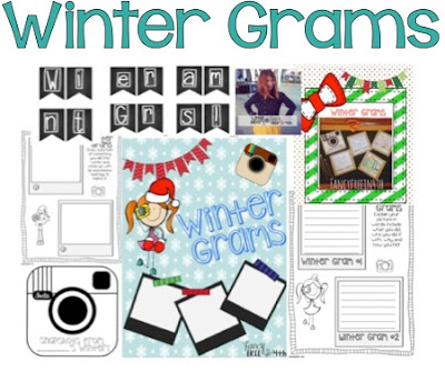 Winter Grams are a little Instagram like art project for your class where they get to share the fun activities they did over their Winter Break Writing and art make this an adorable Winter bulletin board. 